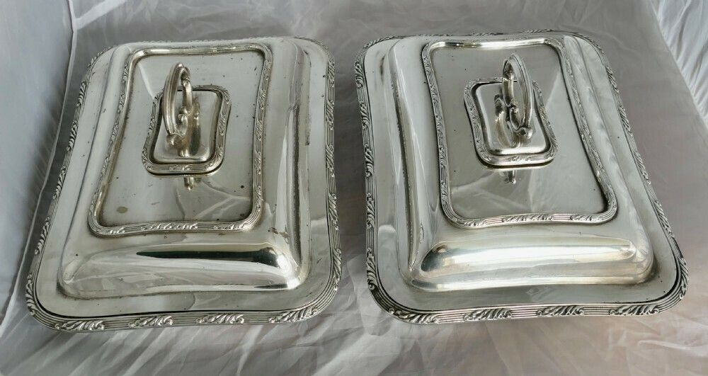 A Pair Of Edwardian Silver Plated Entree Dishes By Hukin And Heath