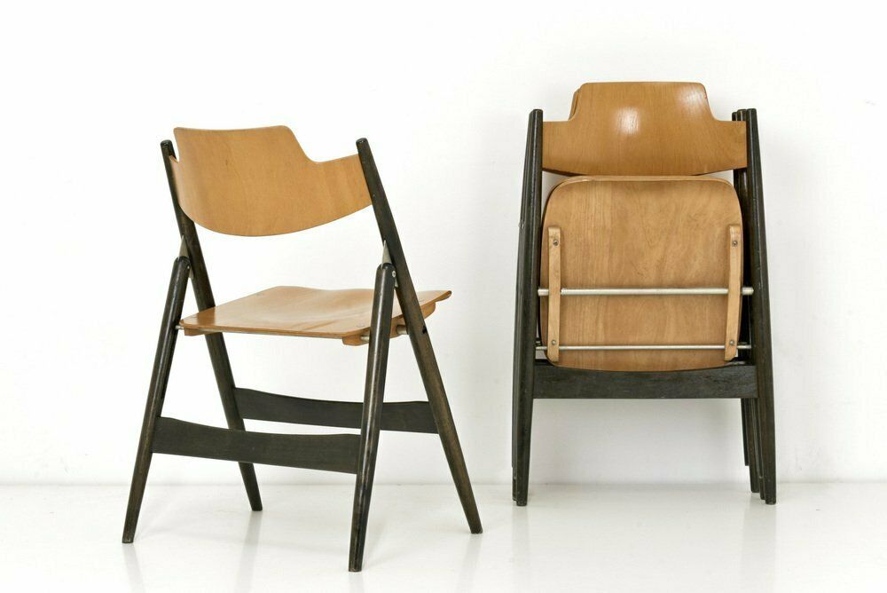 German Se 18 Folding Chairs By Egon Eiermann For Wilde+Spieth, 1950s, Set Of 4