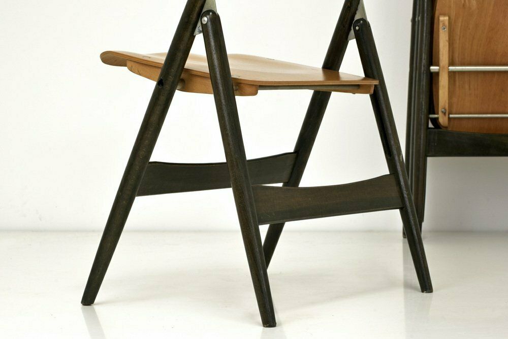 German Se 18 Folding Chairs By Egon Eiermann For Wilde+Spieth, 1950s, Set Of 4 photo vinterior