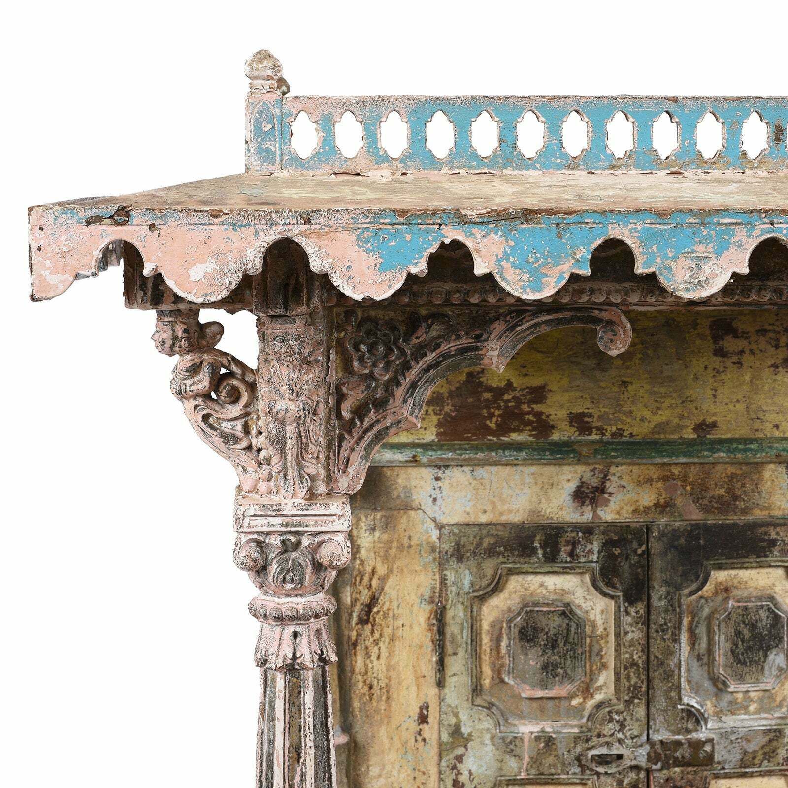 Painted Indian House Shrine From Gujarat   19th Century photo for sale