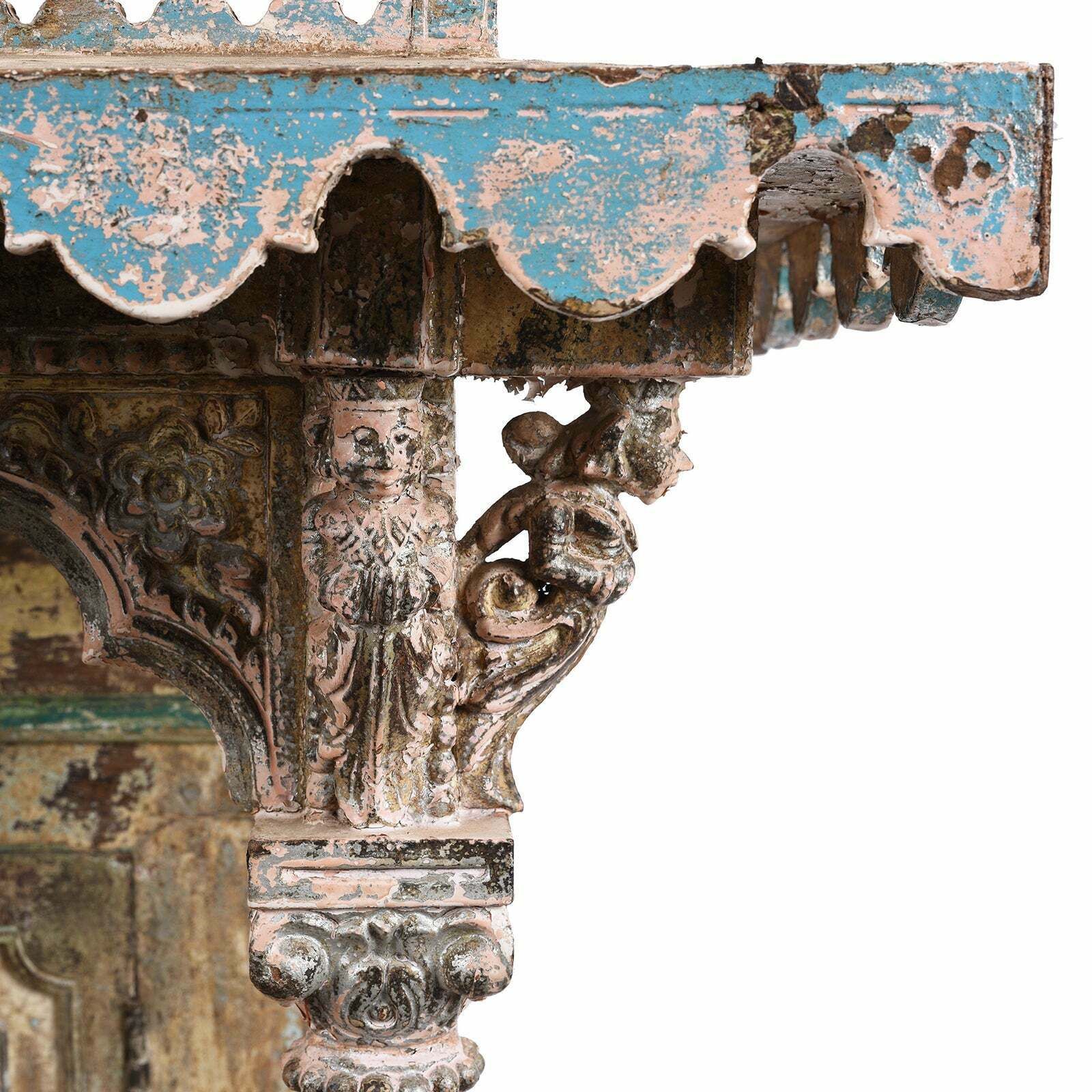 Painted Indian House Shrine From Gujarat   19th Century photo Furniture
