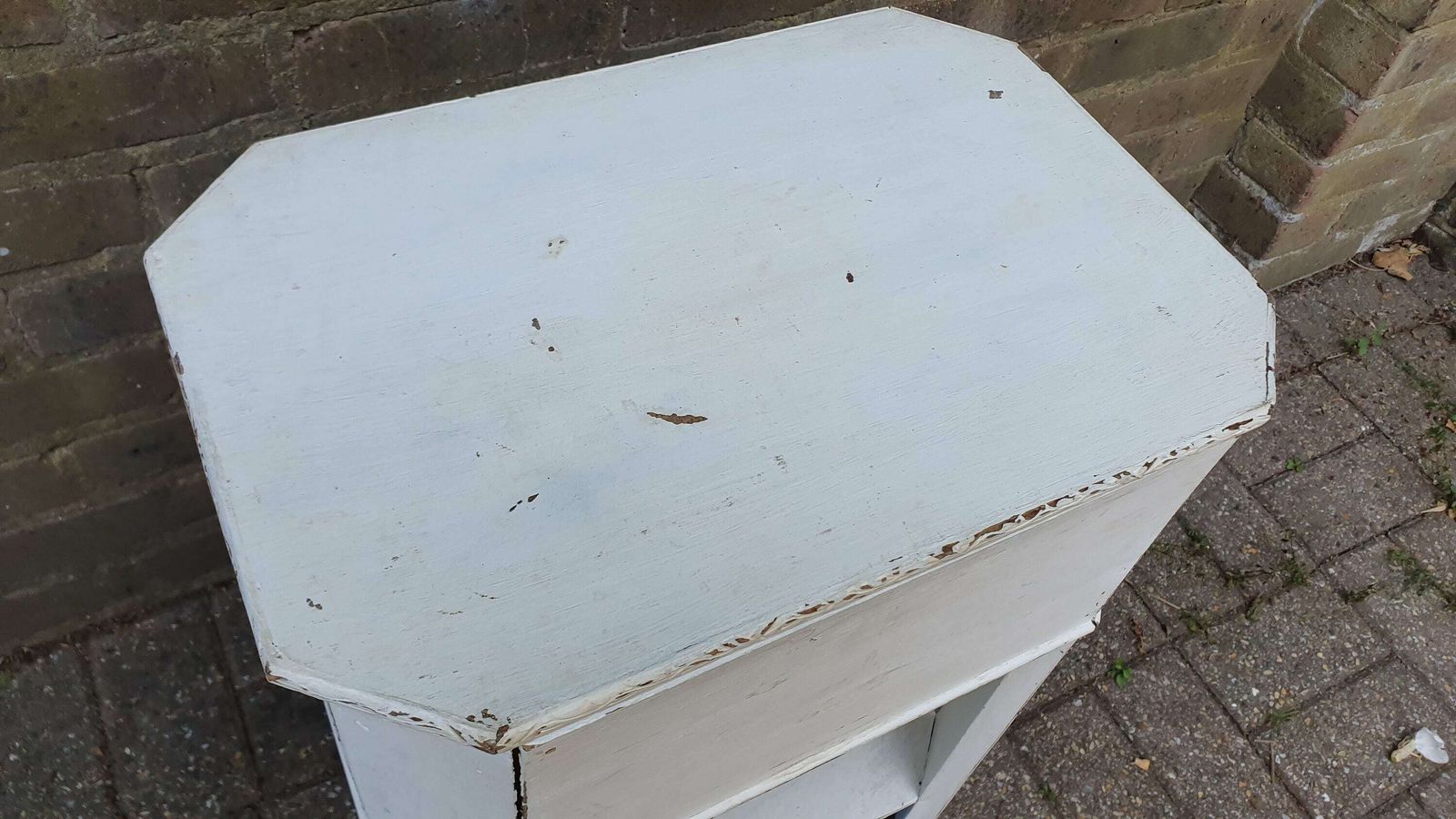 Vintage Painted Oak Work Box Occasional Table Storage Sewing photo Furniture