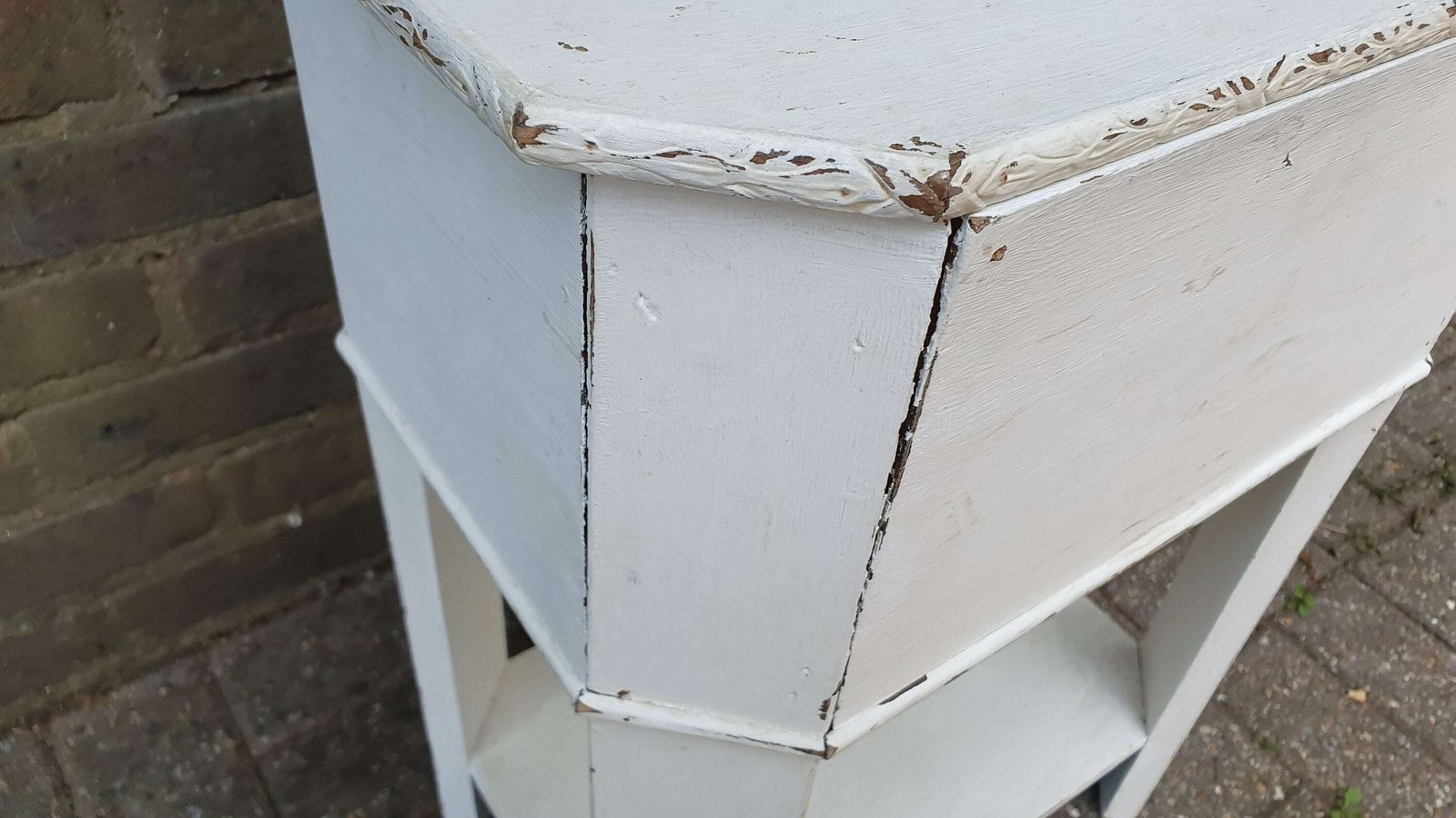 Vintage Painted Oak Work Box Occasional Table Storage Sewing photo 75.0