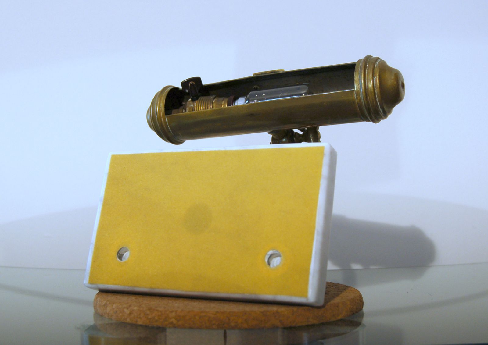 photo vinterior Antique Table / Wall Lamp   Brass And Carrara Marble   Italy 1920 / 40