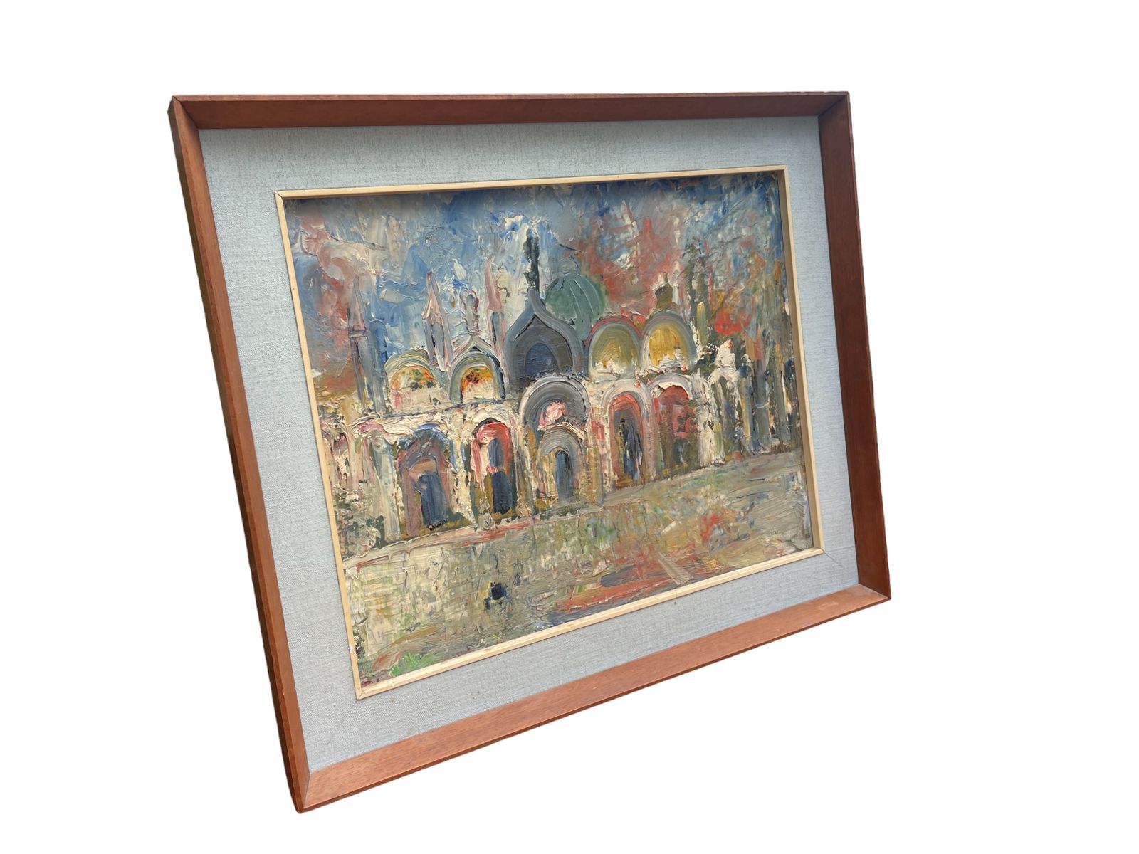 Vintage Midcentury Venetian Painting By Emanuele Cappello photo Art