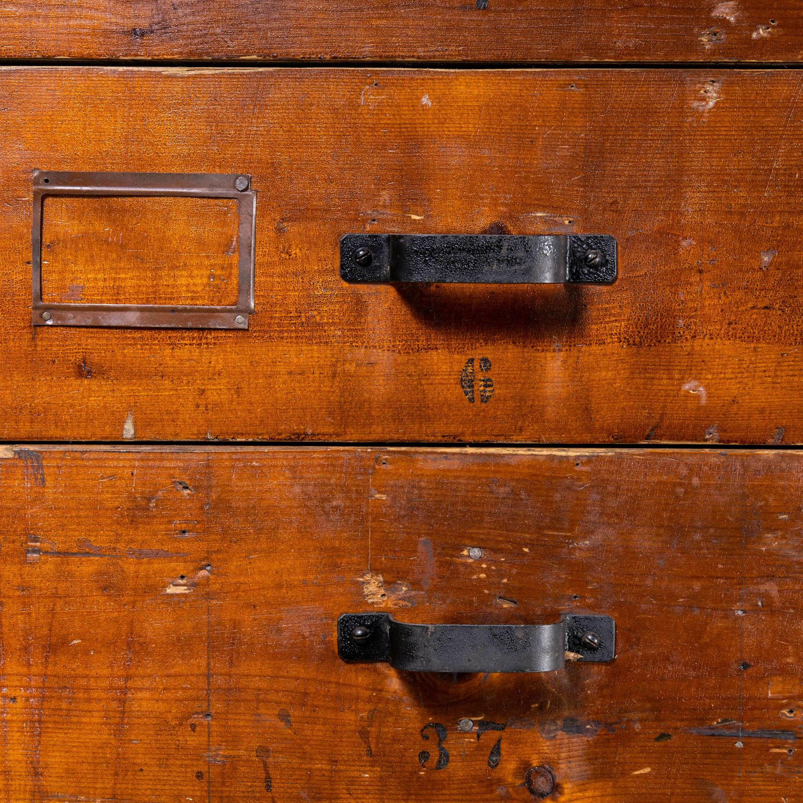 1950’s Orginal French Workshop Bank Of Drawers – Twenty One Drawers photo for sale