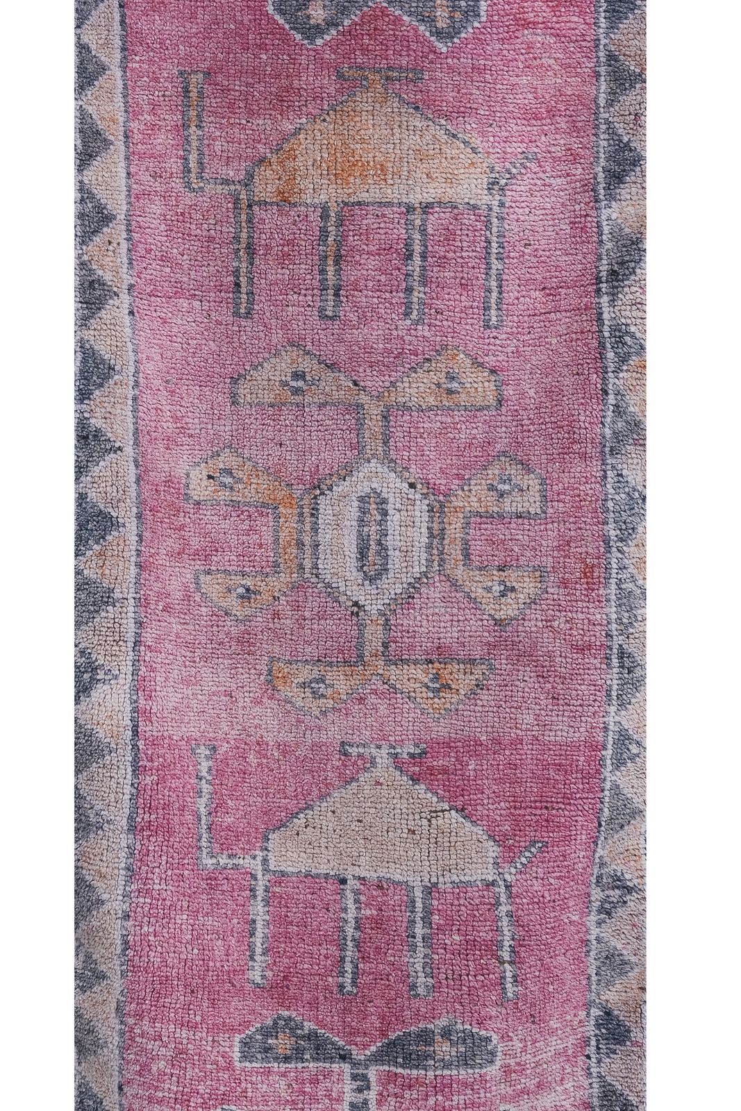 photo furniture 1960s Vintage Faded Turkish Herki Runner Rug 2'11'' X 10'8''
