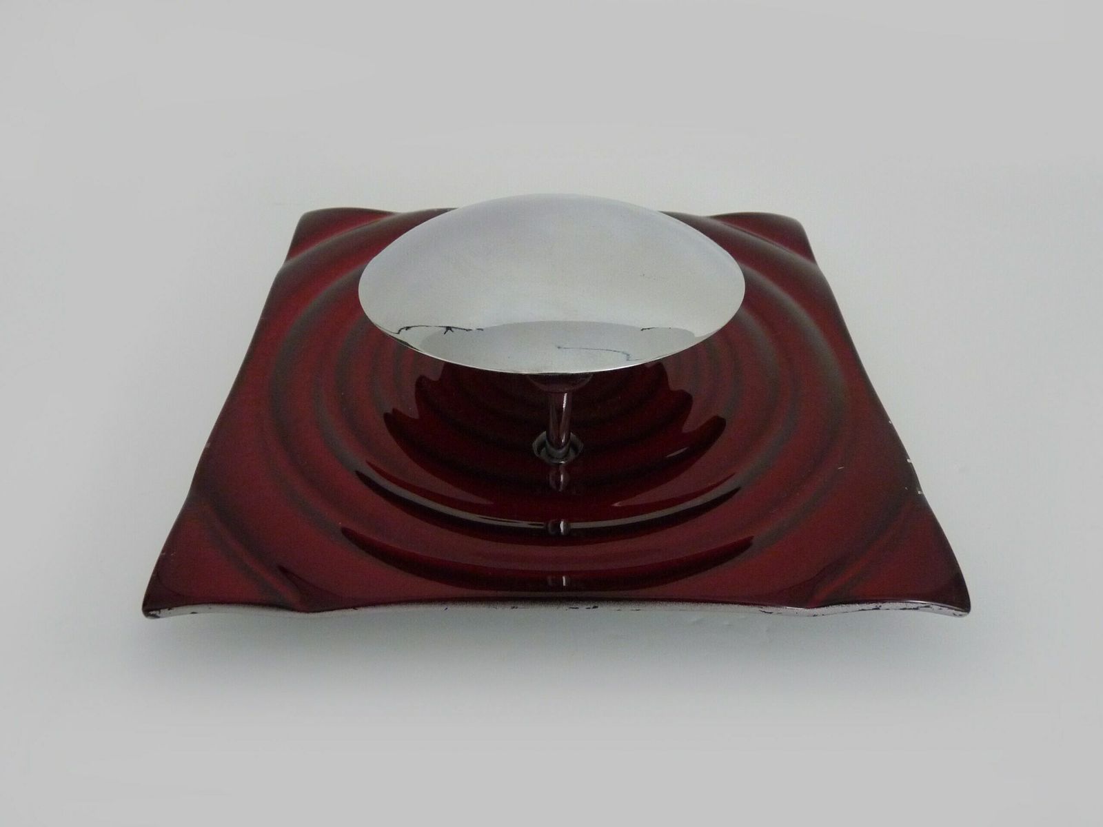 Applique murale Paul Neuhaus en verre rouge et réflecteur chromé photo buy