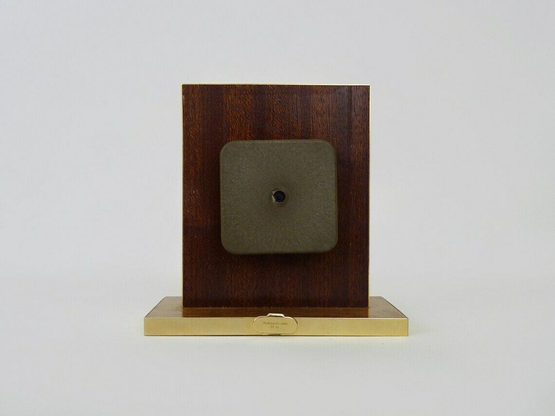 Vintage Italian 24k Gold Plated Wooden Table Clock photo buy