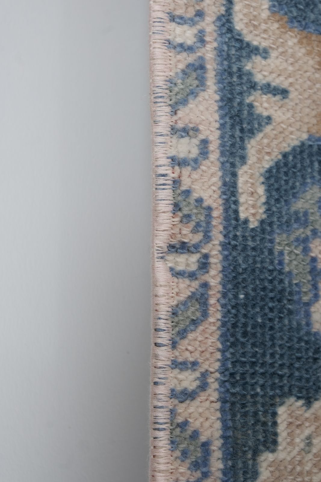 photo for sale Vintage Tan Wool Anatolian Karapinar Rug 4'9" X 7'11"