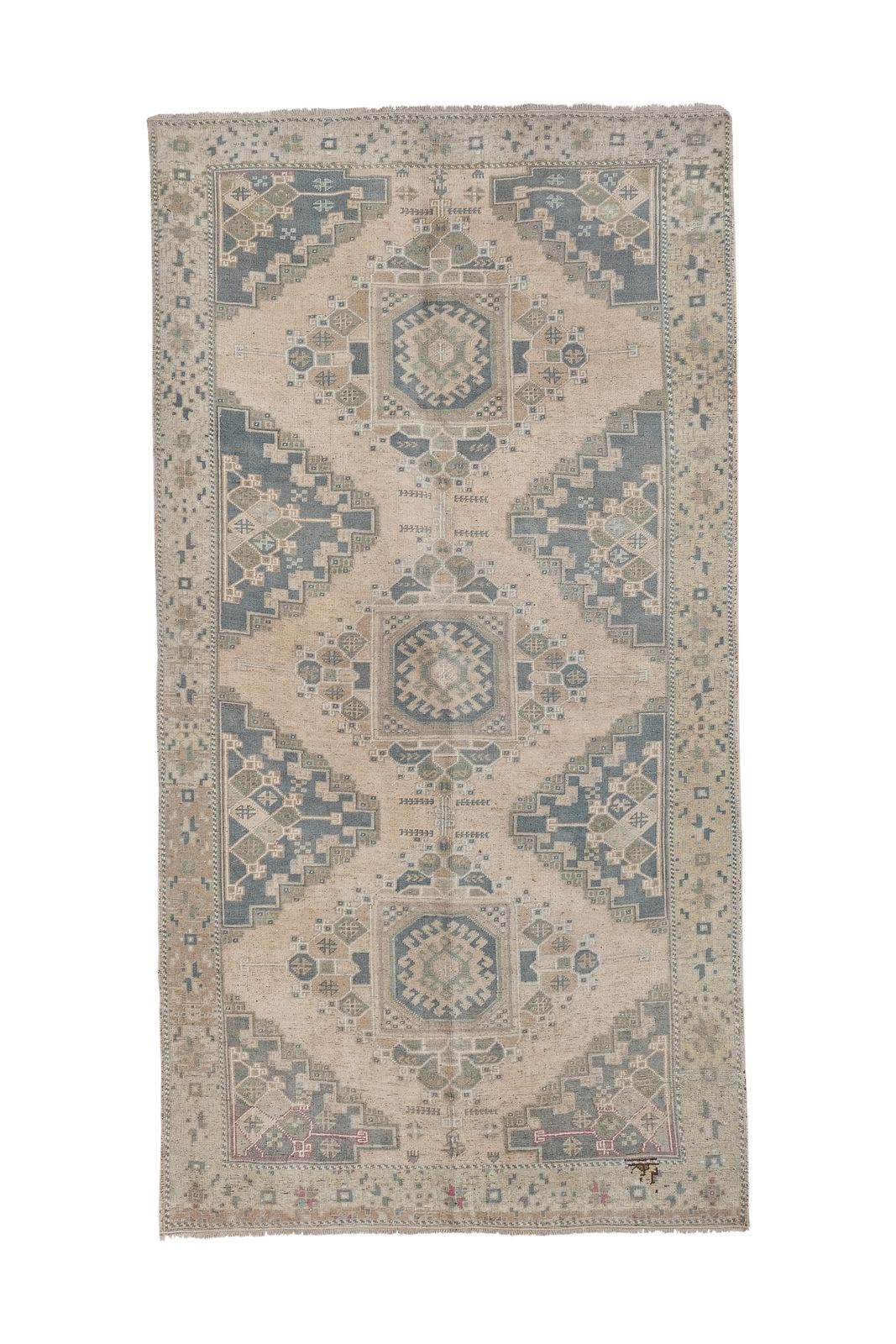 Turkish Oushak Gallery Runner, Farmhouse Kitchen Rugs 4'8" X 8'8"