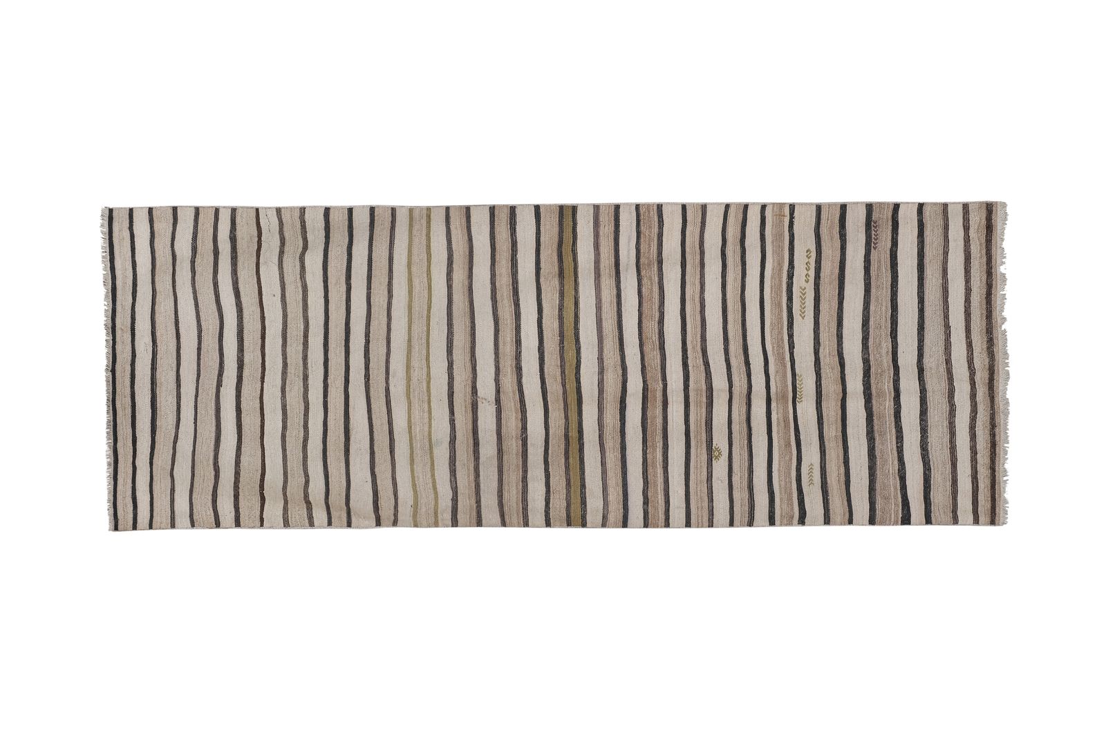 Soft Natural Color Hallway Kilim Runner Rug 3'7'' X 9'3'' photo Textiles