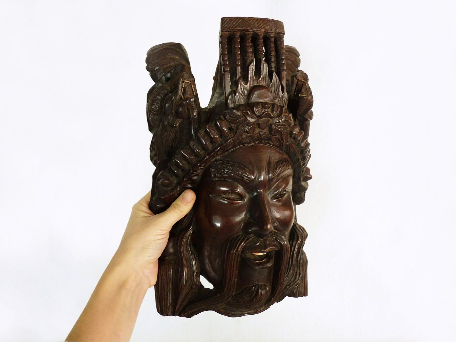 photo furniture Ancient Chinese Mask In Carved Rosewood. 1st Half Of The 20th Century