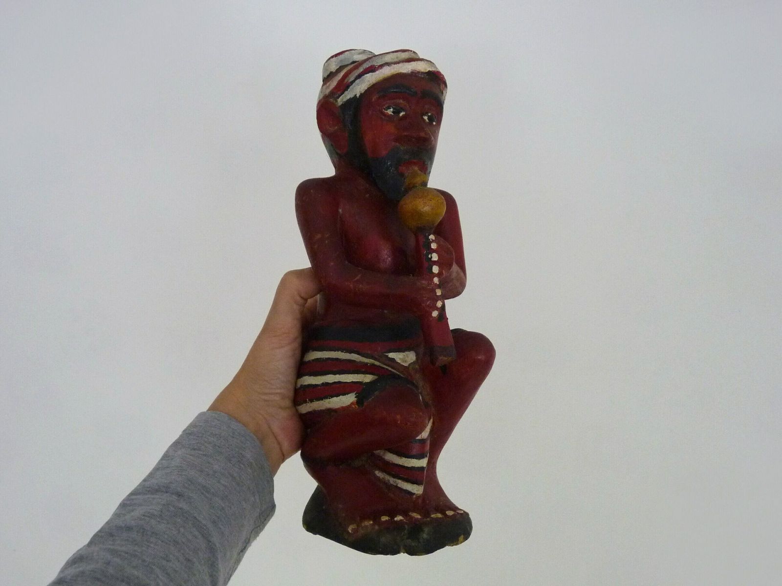 Statuette en bois polychrome « The Snake Driver », Inde photo buy