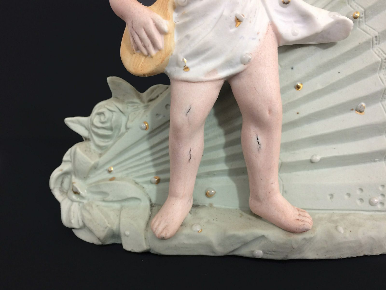 Pair Of Vintage Cherubs Vases, Musicians Cherubs In Biscuit. Germany 12106 S Dep photo Home Decor