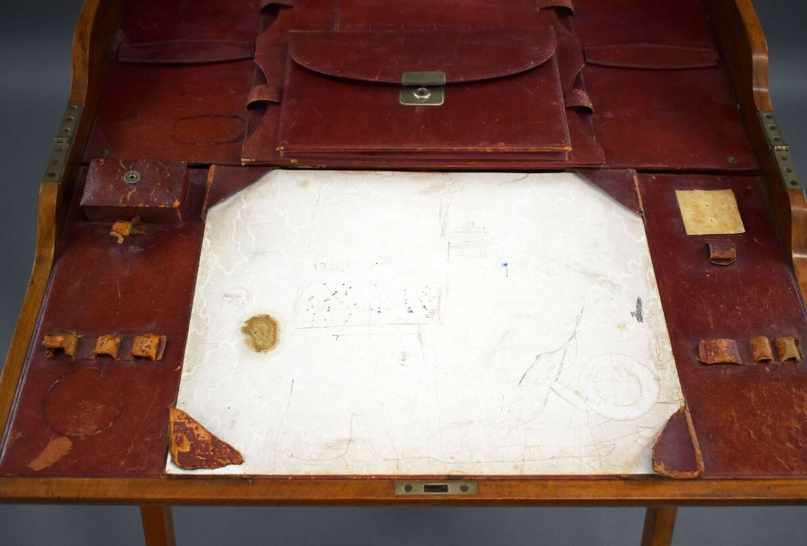 Victorian Walnut Campaign Travelling Desk photo vintage