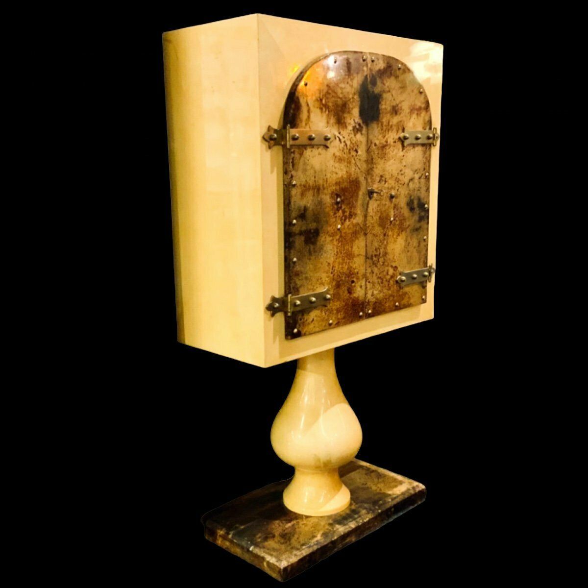 Parchment Bar Cabinet, Italian Design By Aldo Tura 1960s photo Furniture