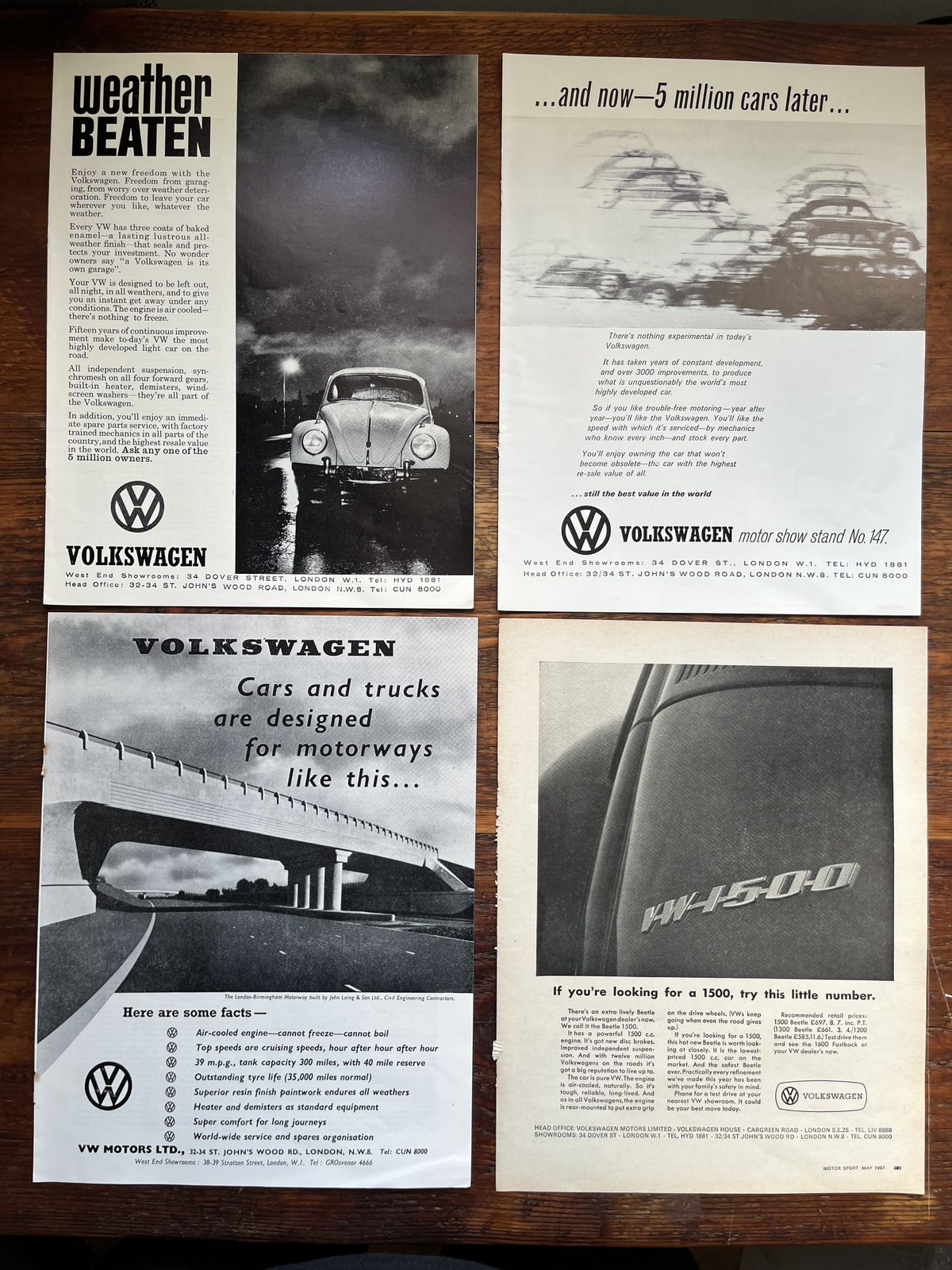 Original Volkswagen Advertising Print 1960s