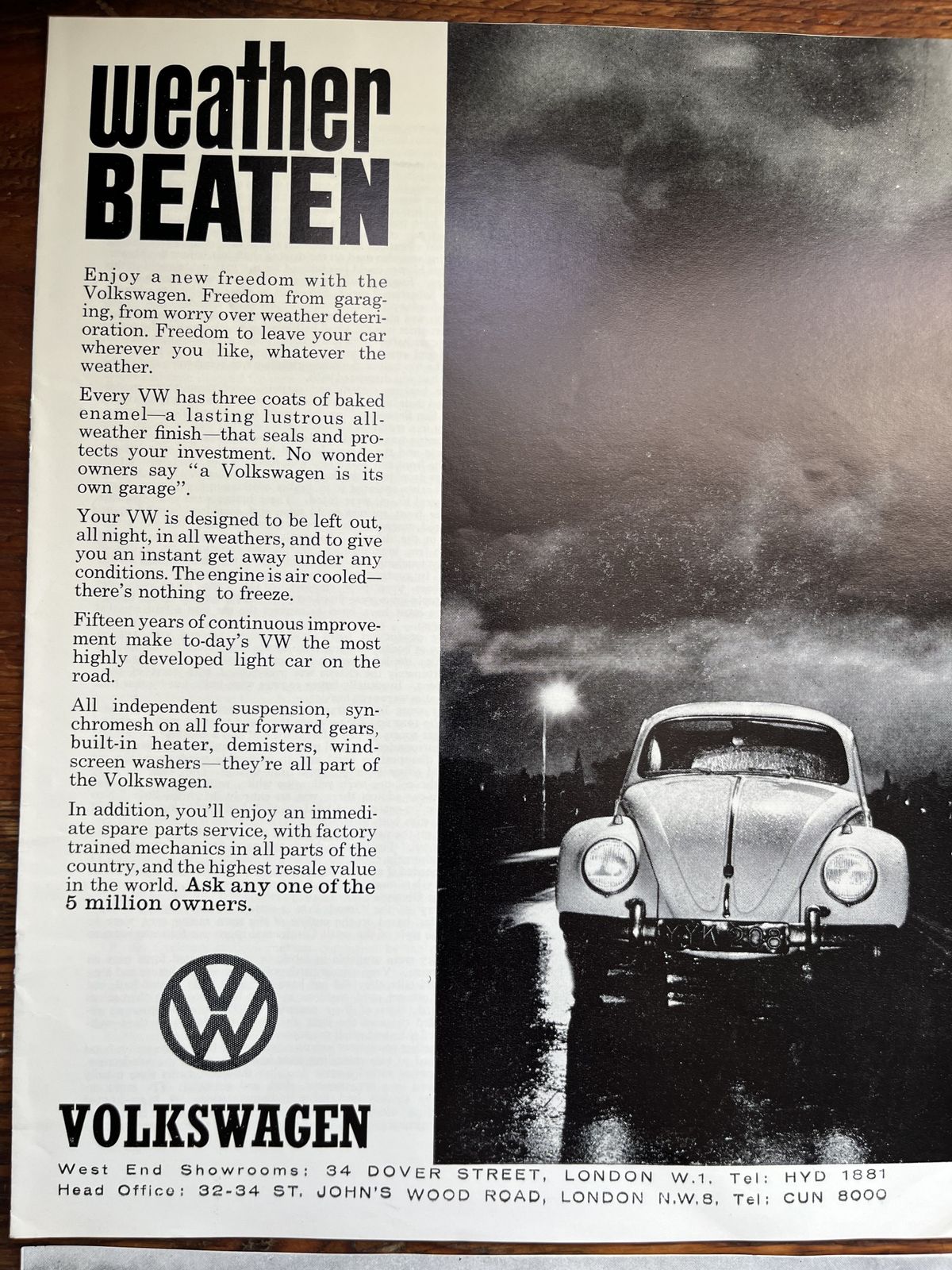 Original Volkswagen Advertising Print 1960s photo Art