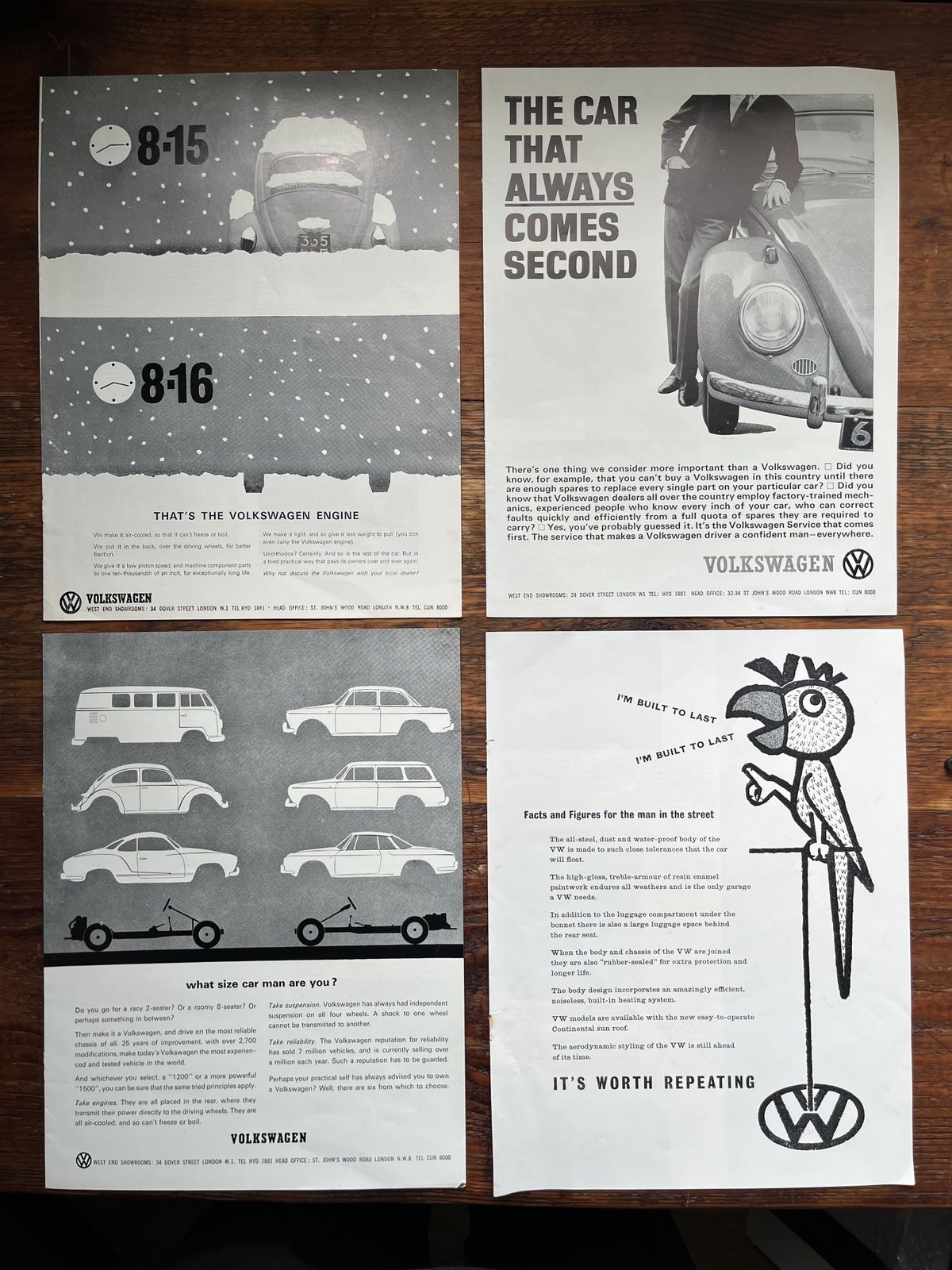 Original Volkswagen Advertising Print 1960s photo Art