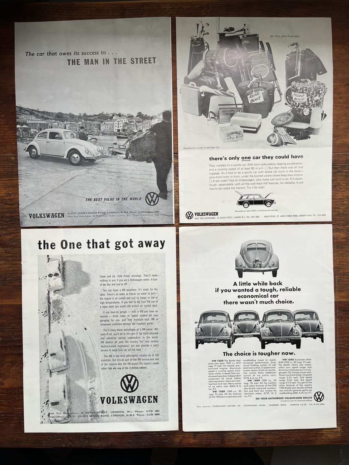 Original Volkswagen Advertising Print 1960s