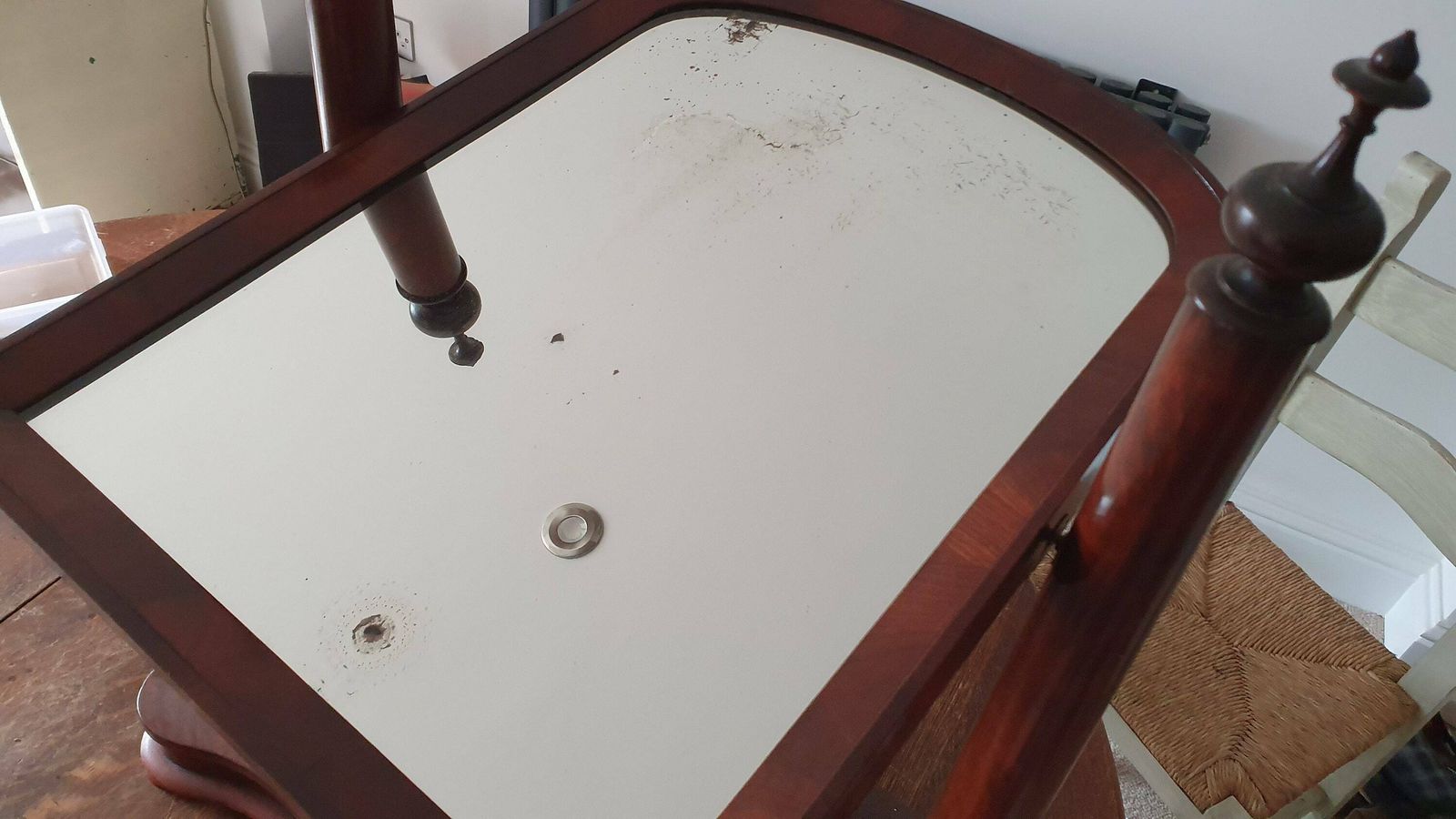 photo for sale Huge Stunning Victorian Swig Dressing Table Mirror With Trinket Compartment. High Society