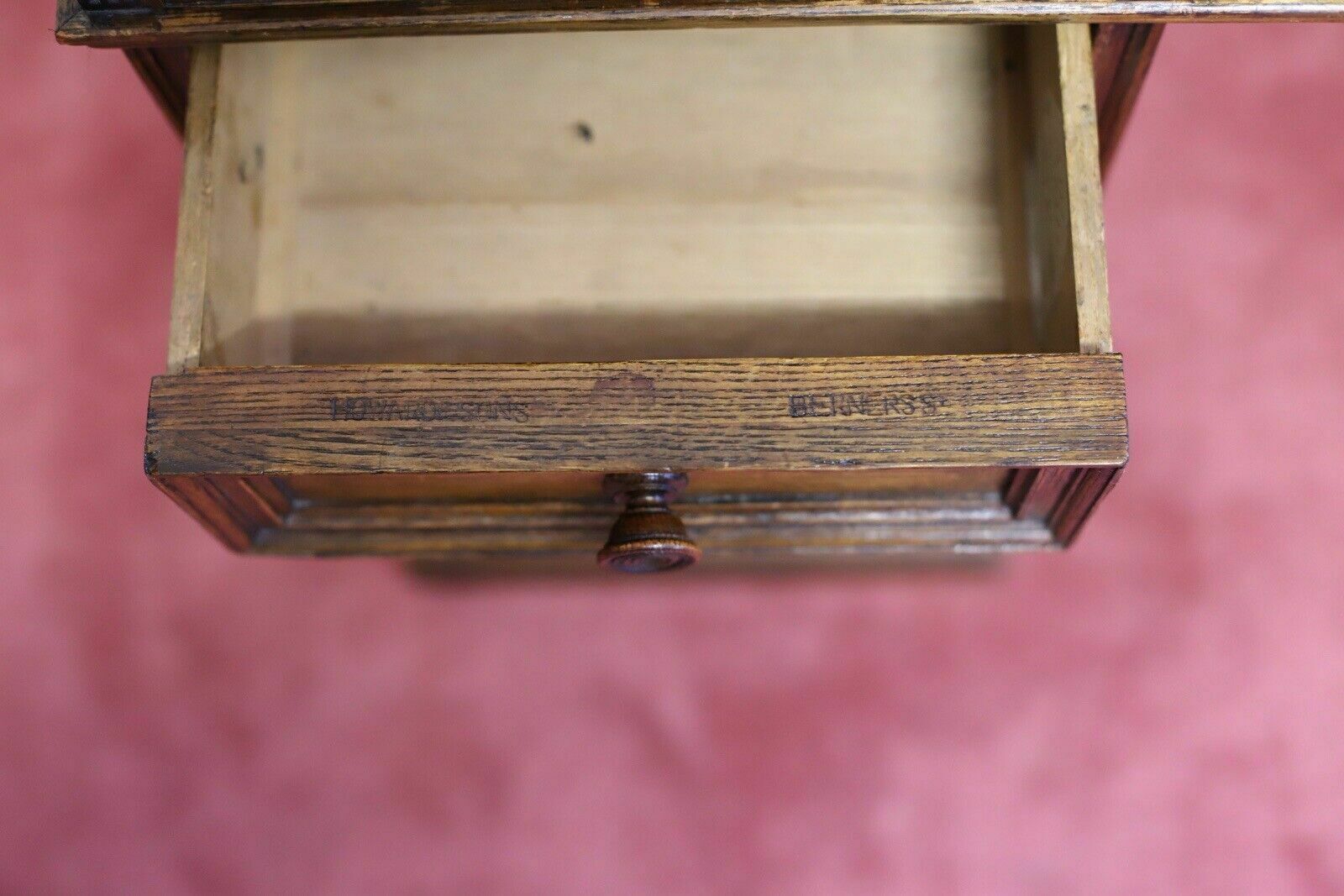 photo for sale Howard&Son’s Beautiful Victorian Oak Pedestal Desk