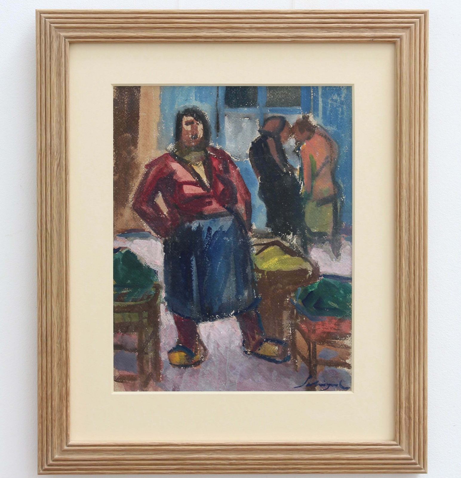 'The Market Seller In Nice' By Alfred Salvignol (Circa 1950s) photo furniture