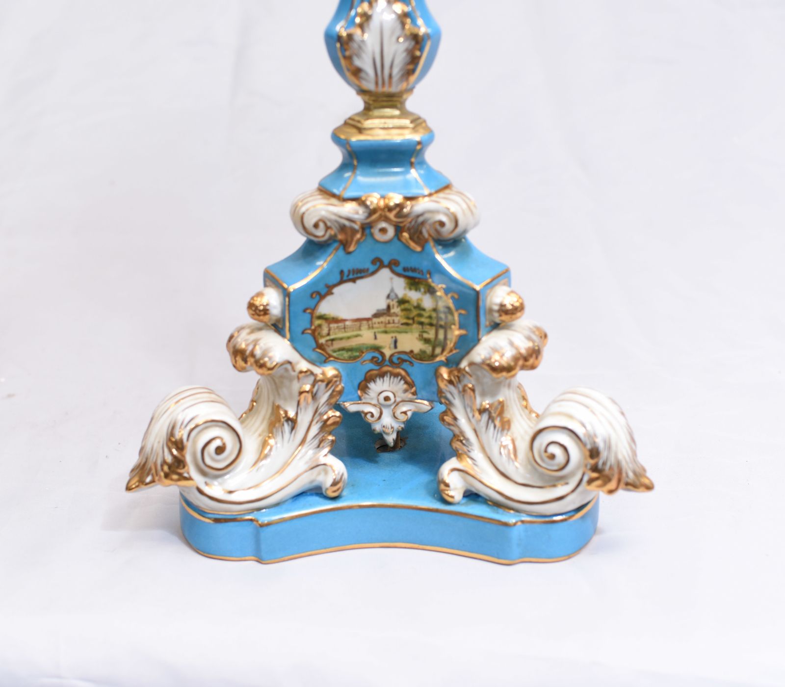 Pair Porcelain Candelabras   French Sevres Gilt Candelabrum photo Home Decor