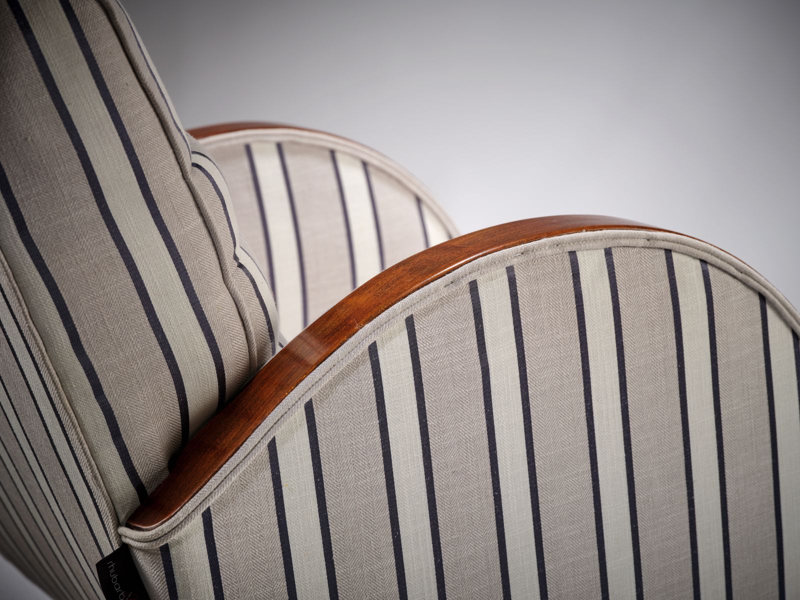 photo vinterior The Deco Modernist 'Maritime Gentle Rocker' Fluted Back Rocking Armchair, England Circa  1930's