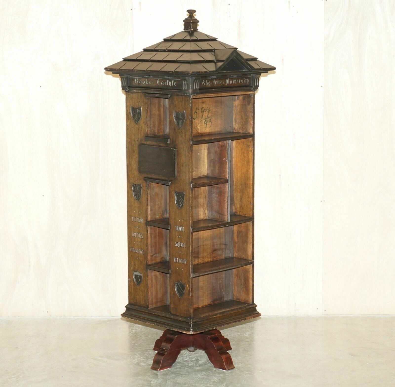 Unique Original Antique Seymour Easton 1859 1916 Tabard Inn Revolving Bookcase