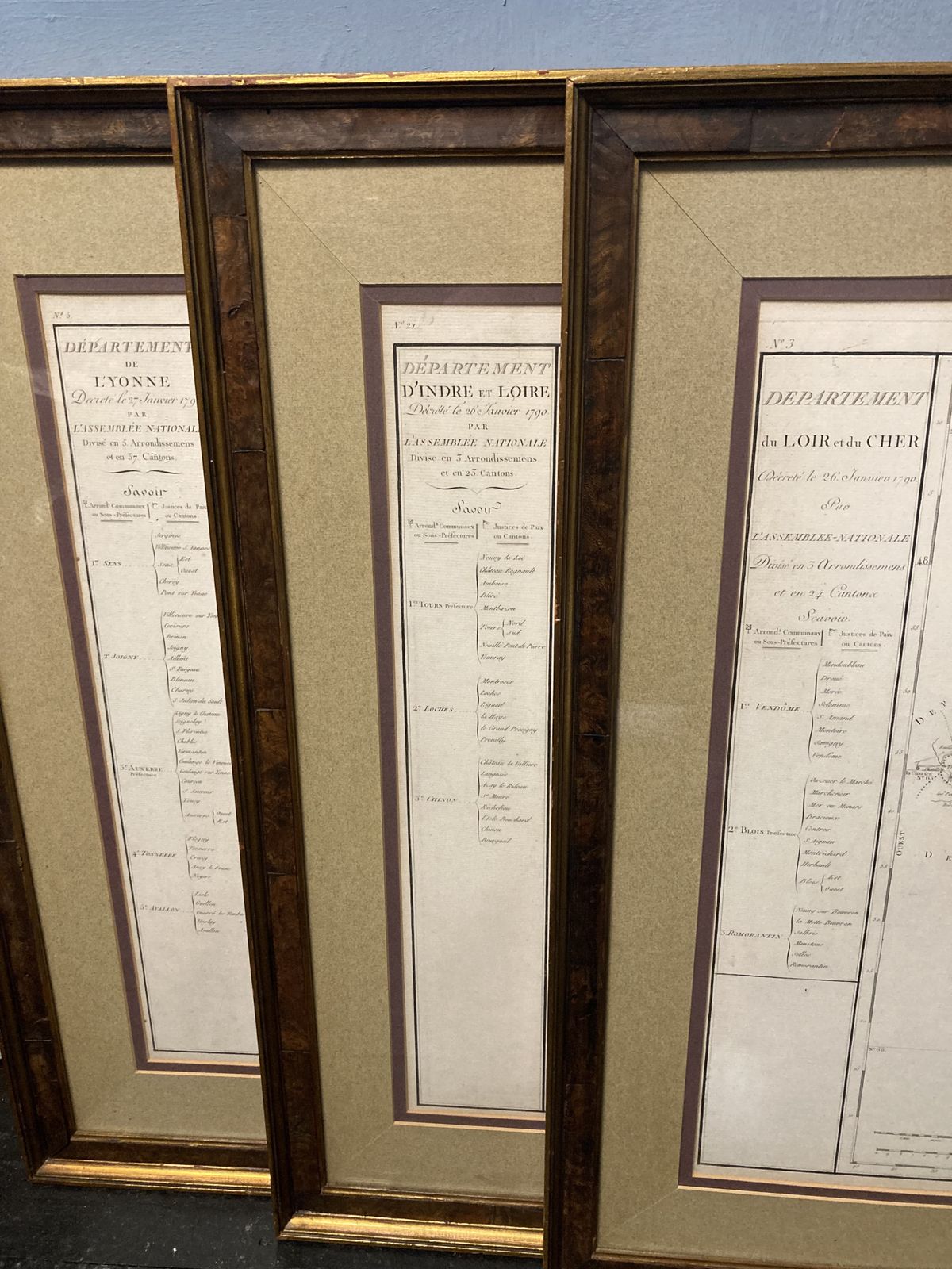 Set Of Three Large 18th C Framed French Maps photo for sale