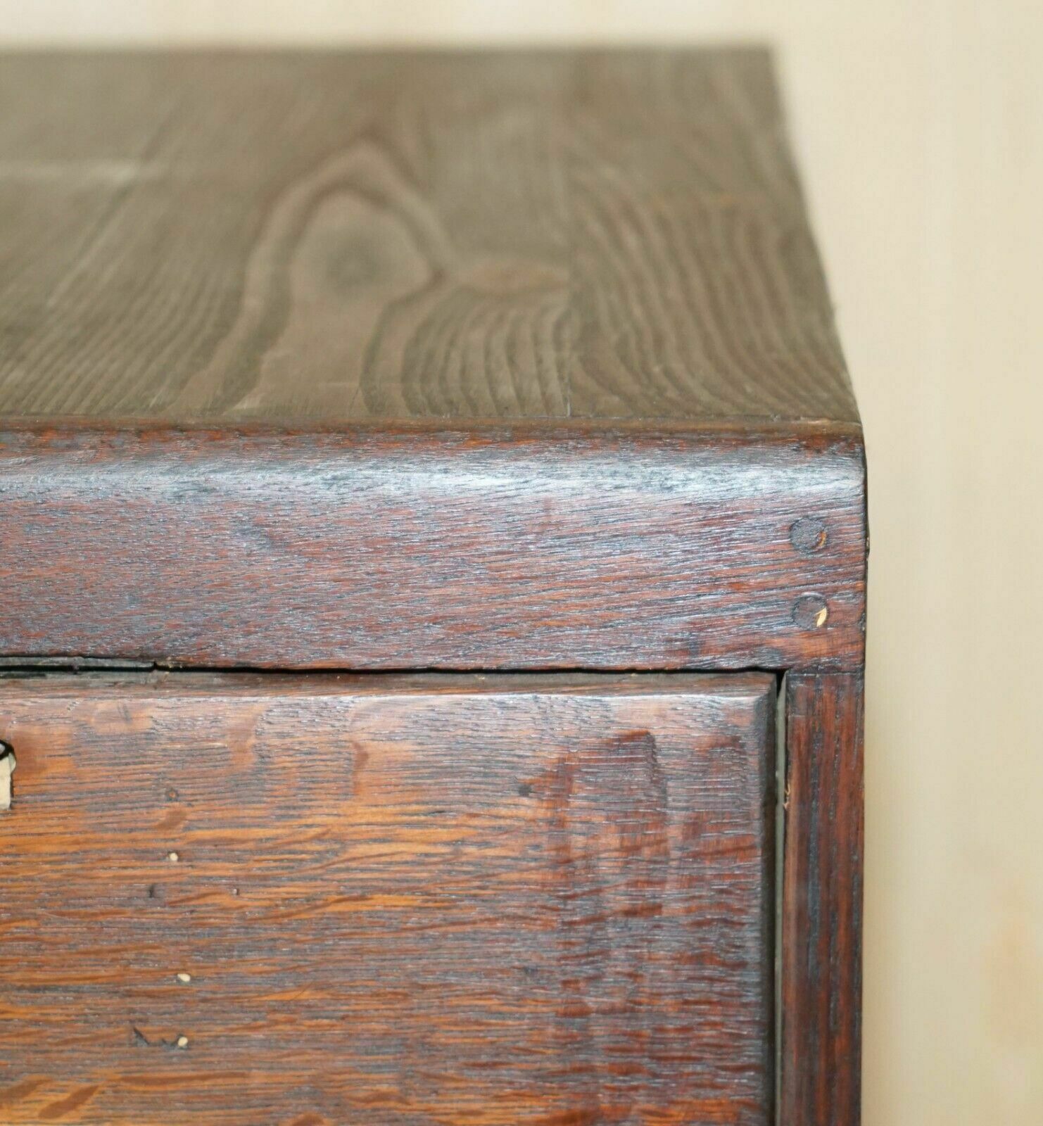 Antique Art Deco Circa 1920's Restored English Oak Filing Cabinet New Fittings photo vinterior