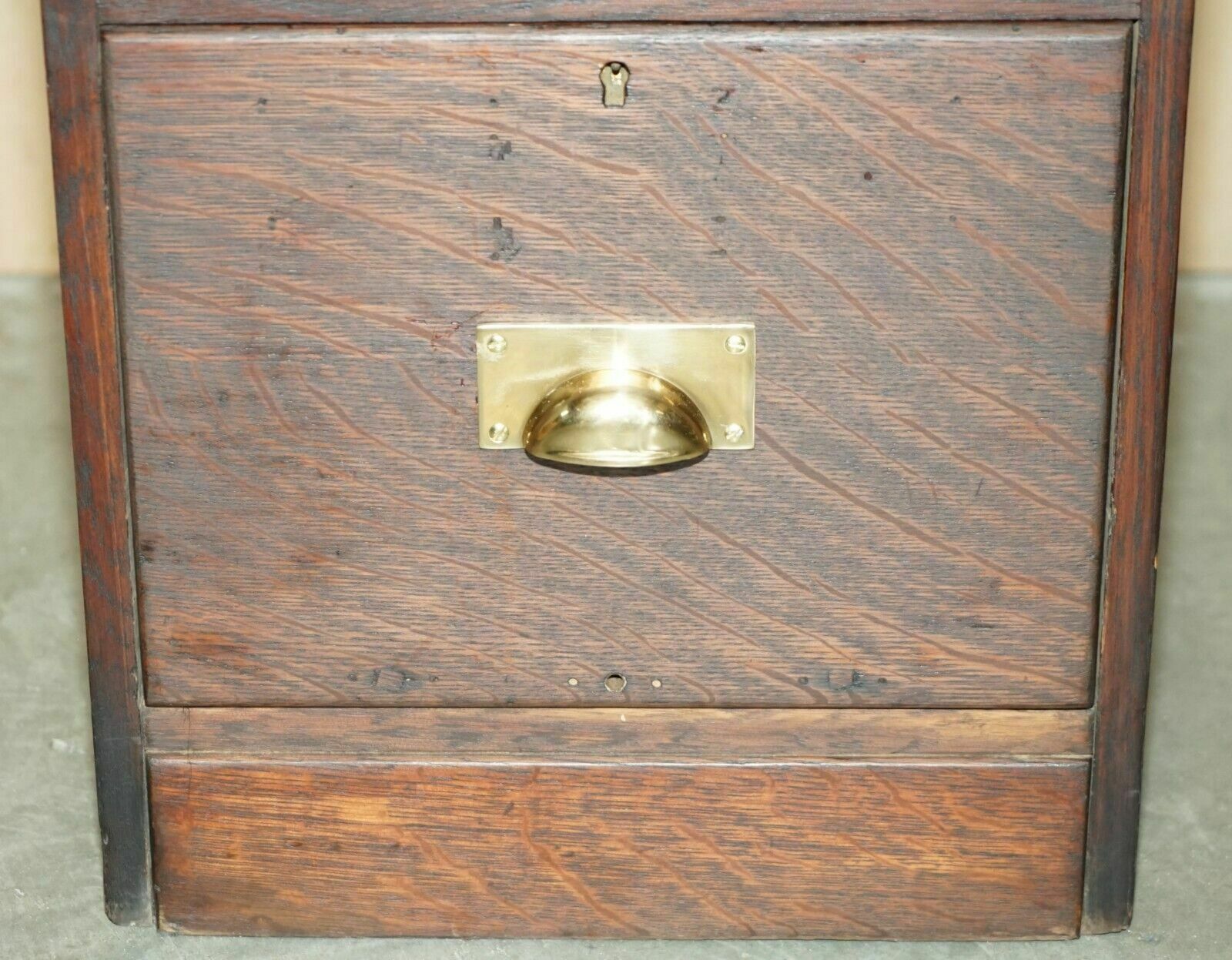 photo for sale Antique Art Deco Circa 1920's Restored English Oak Filing Cabinet New Fittings
