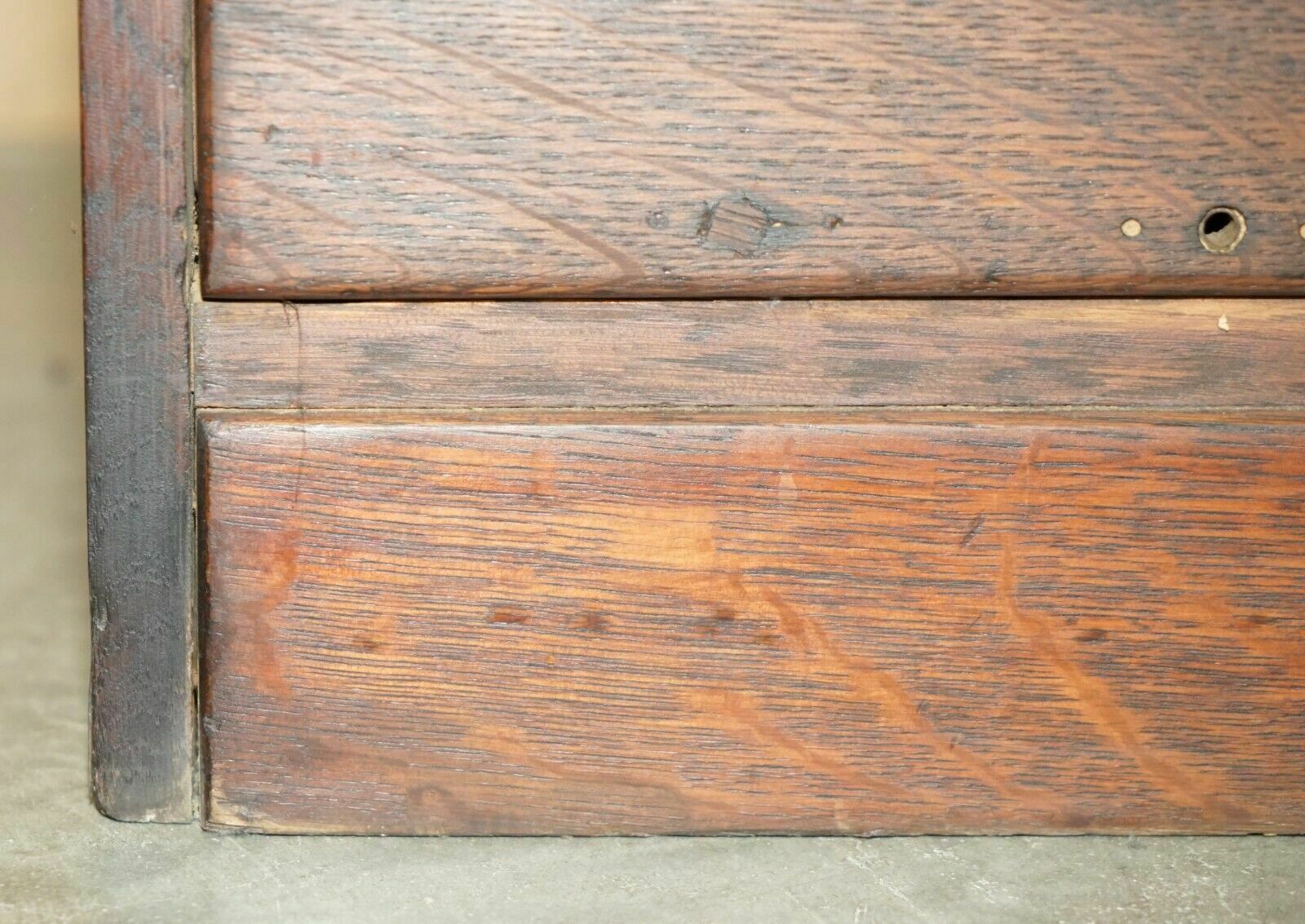 Furniture Antique Art Deco Circa 1920's Restored English Oak Filing Cabinet New Fittings photo
