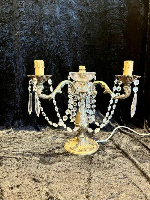 A Pair Of Three Light French Antique Lamps photo Lighting