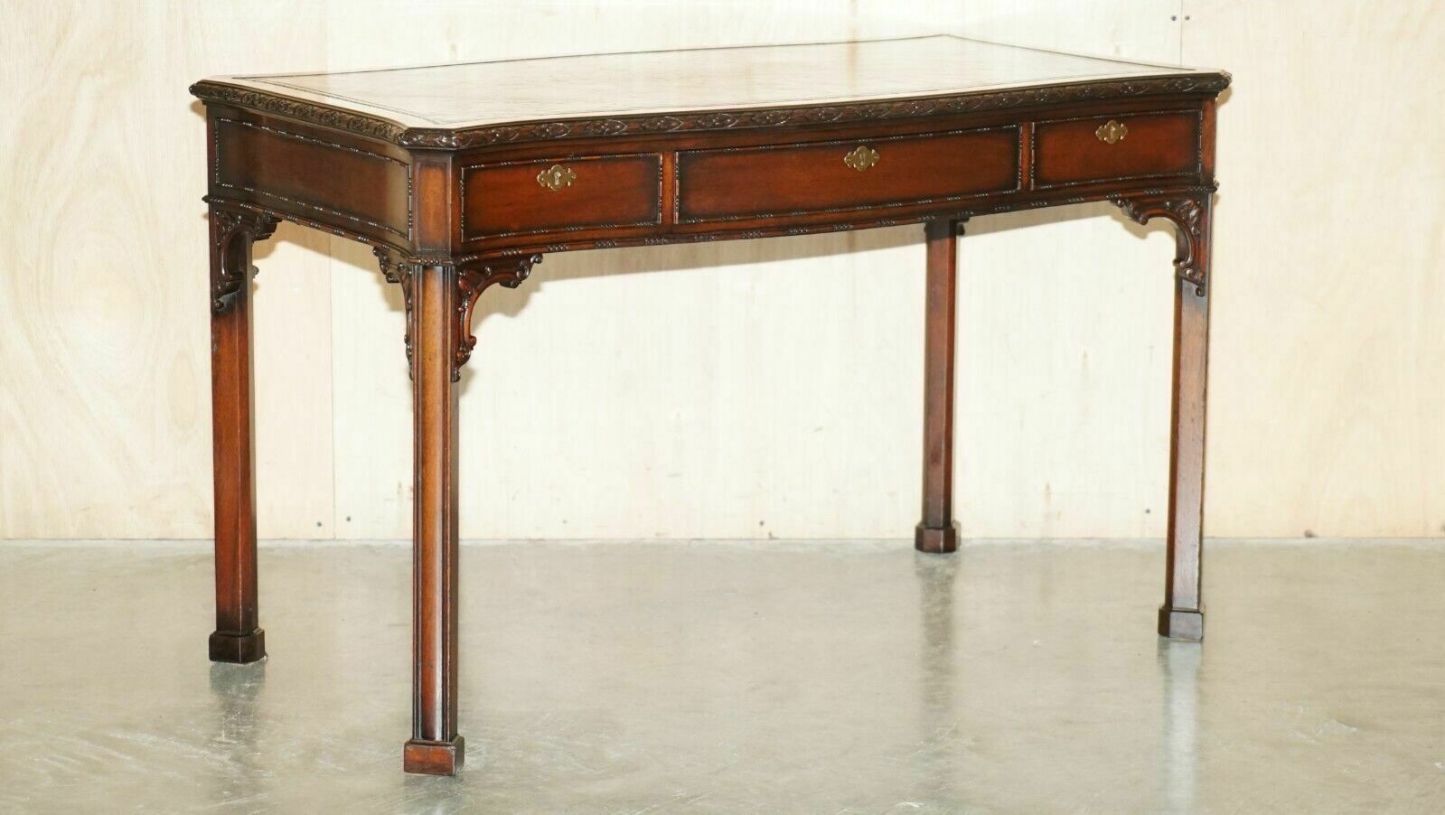 Waring & Gillow Paris Thomas Chippendale Taste Library Desk Brown Leather Top photo furniture