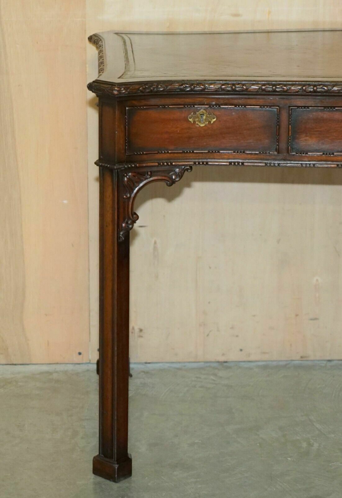 Waring & Gillow Paris Thomas Chippendale Taste Library Desk Brown Leather Top photo Furniture