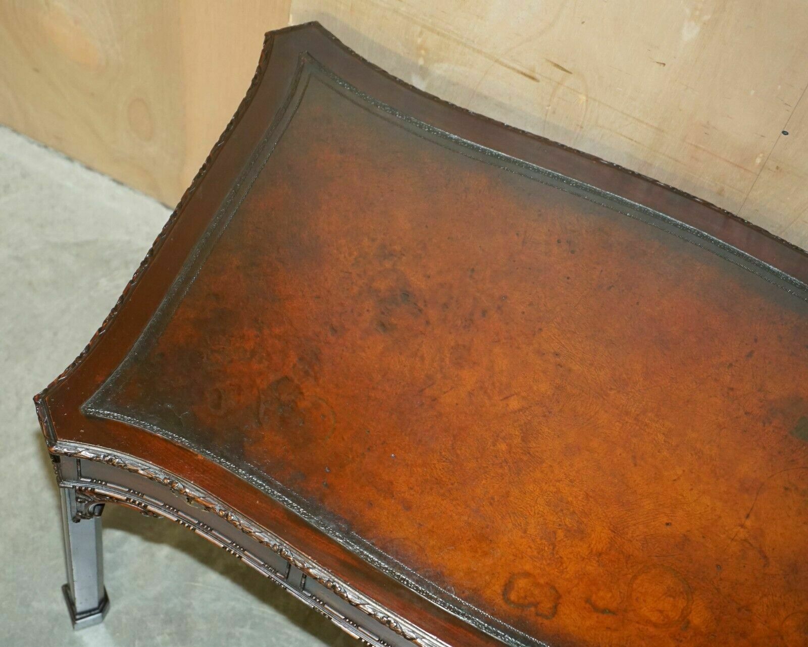 photo buy Waring & Gillow Paris Thomas Chippendale Taste Library Desk Brown Leather Top