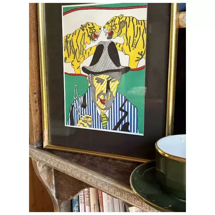 Vintage Original French Lithograph photo Art