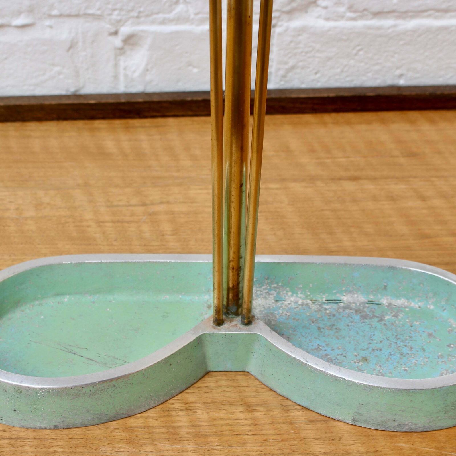 Mid Century Modern Brass Umbrella Stand Attributed To Artes H&H Seefried Steppach (Circa 1950s) photo vintage