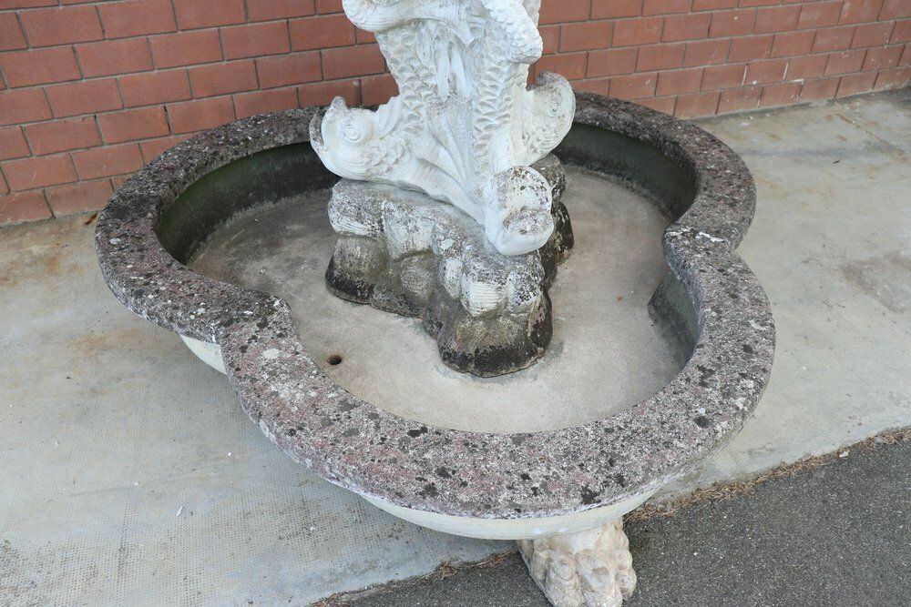 Large Neoclassical Garden Fountain With Statue, 1930s photo for sale