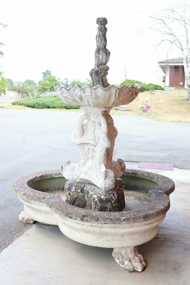 Garden Decor Large Neoclassical Garden Fountain With Statue, 1930s photo
