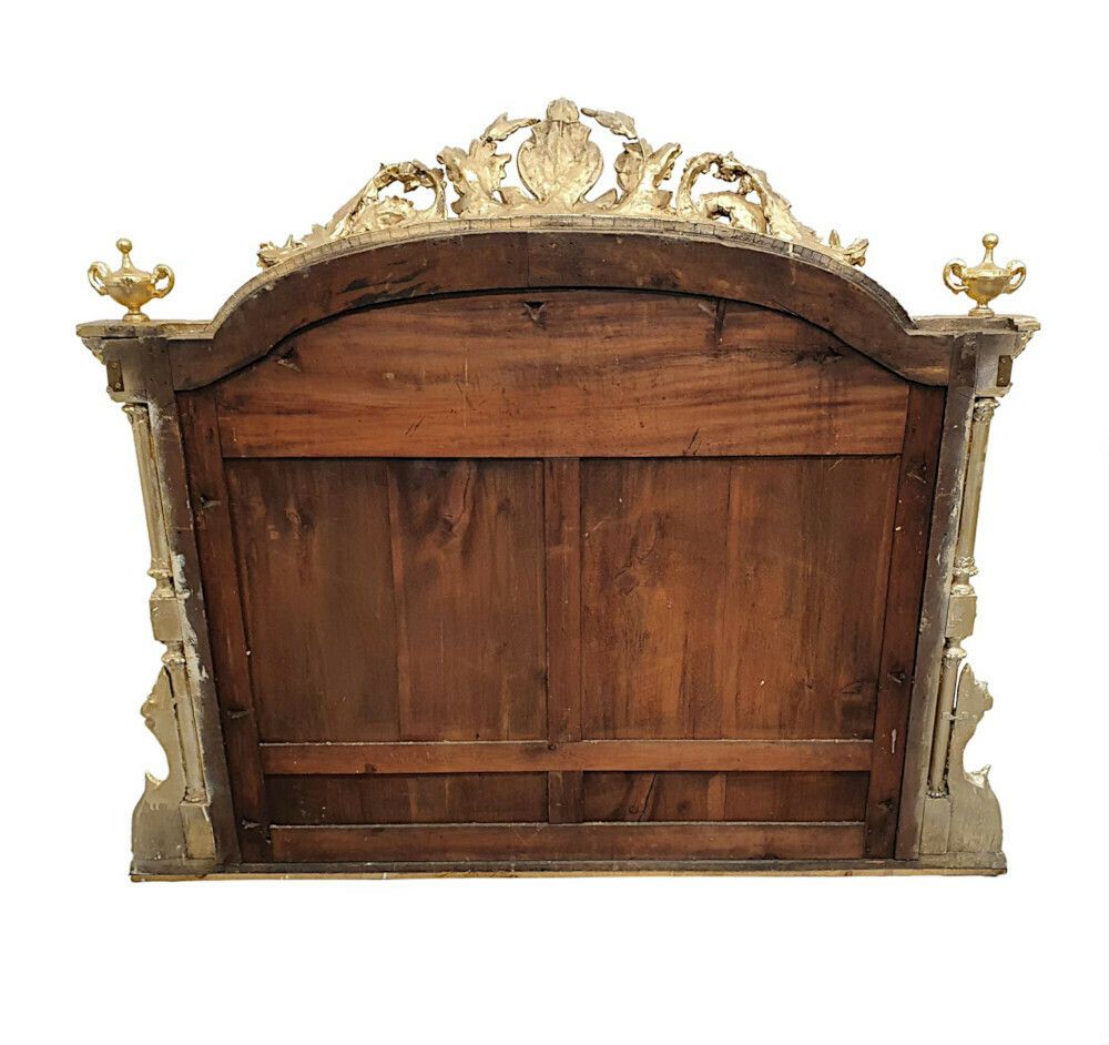 A Very Rare And Impressive 19th Century Giltwood Overmantle Mirror photo vinterior