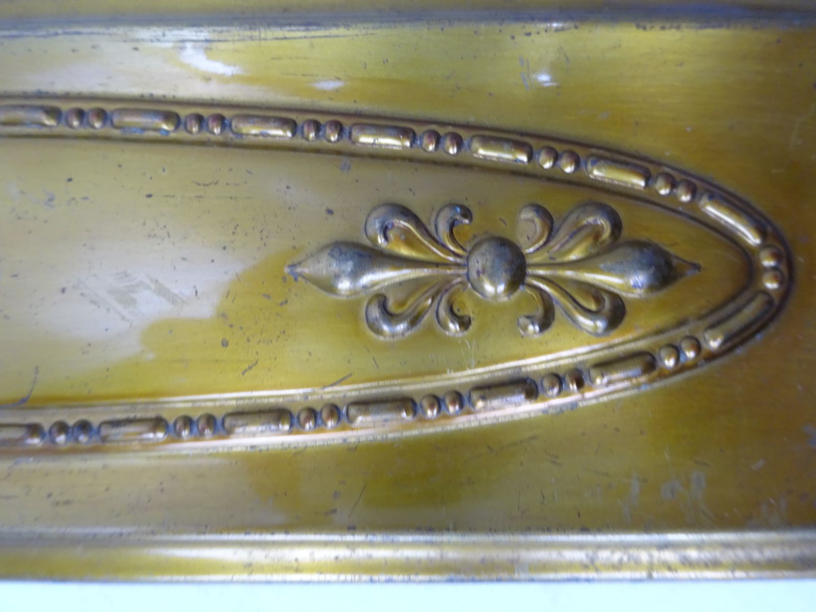 Set Of 2 Reclaimed Pressed Brass Finger Plates Dated 1912 photo furniture