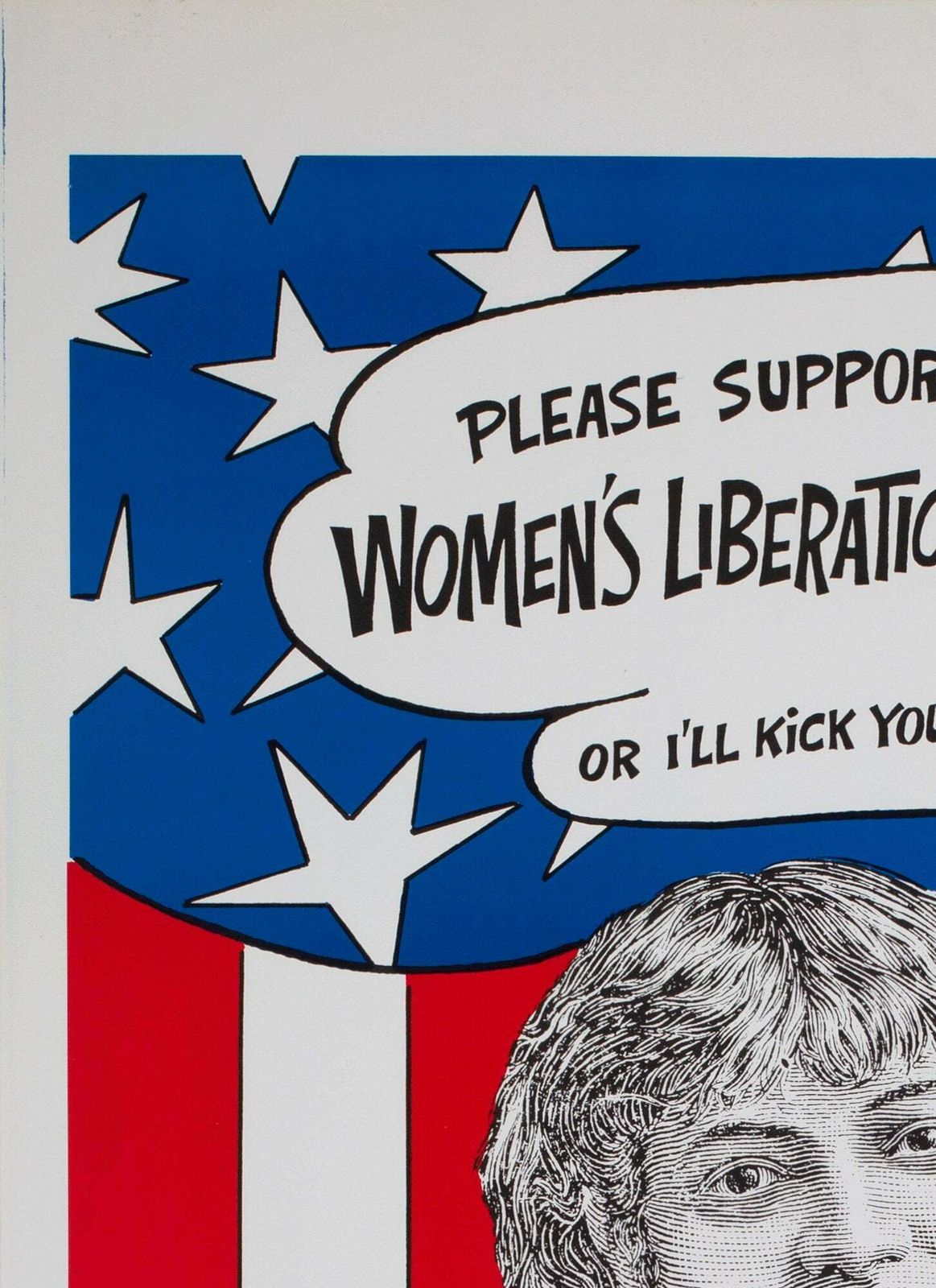 Women's Lib Punch Your Teeth In 1970s American Political / Protest Poster photo vinterior