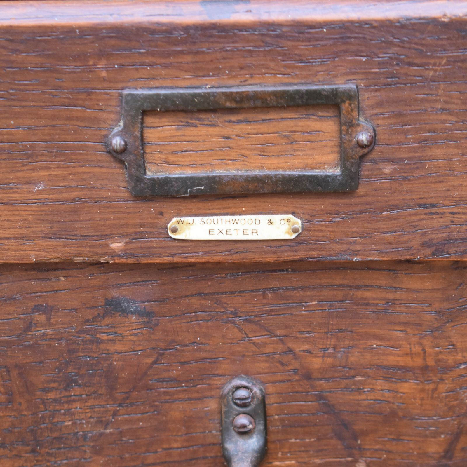Antique Advance Oak Filing Cabinet Wj Southwood Home Office Paperwork Drawer photo Home Decor