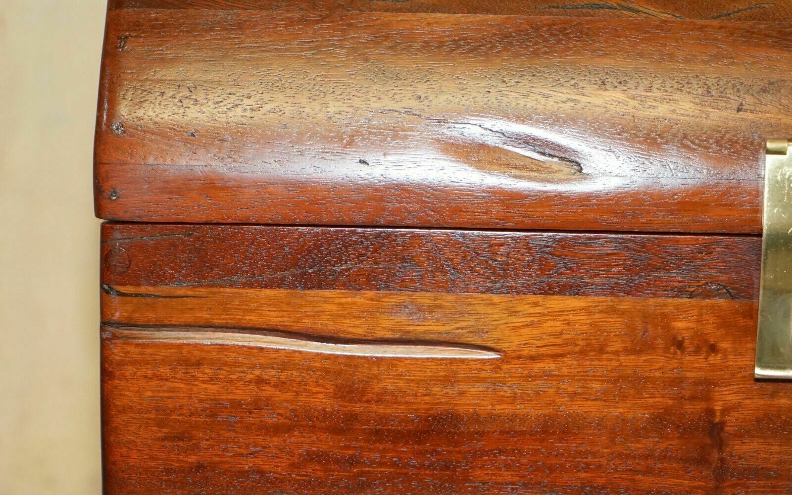 photo vinterior Vintage Hand Carved Jarabosky Dome Topped Steamer Travel Trunk Stamped On Front
