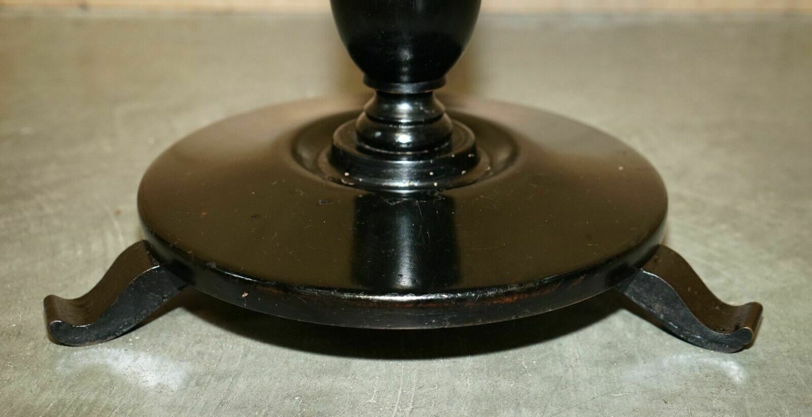 Stunning Antique Victorian Hand Painted Grape Harvest Depicted Occasional Table photo vintage