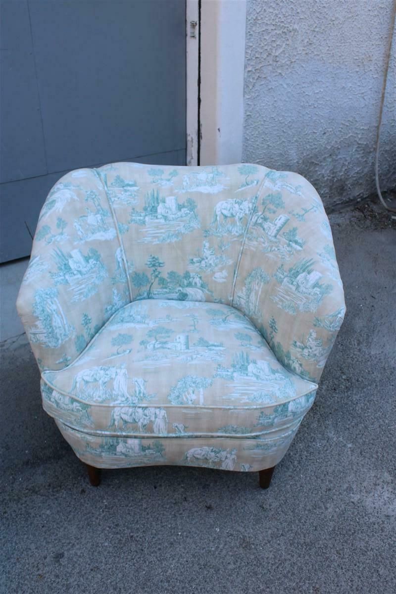 Pair Of Italian Decorative Armchairs From The 1950s In The Style Of Gio Ponti photo Furniture